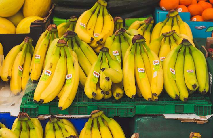 Banco di banane in un mercato