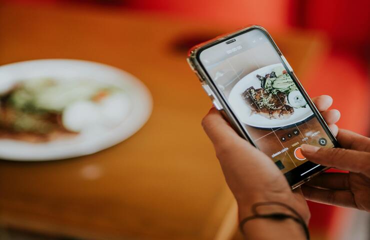 fotografare piatto con cibo